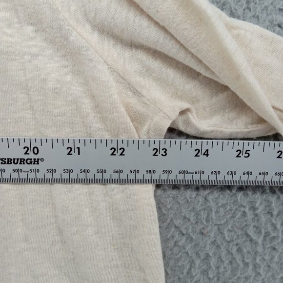 Lucky‎ Brand Sweater Womens 2X Cream Button Up Long Length Lightweight Linen - Picture 5 of 7